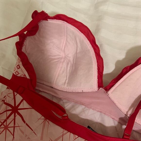 RAMPAGE ADJUSTABLE strap pink & red nightgown lingerie size X-Large - Picture 5 of 7